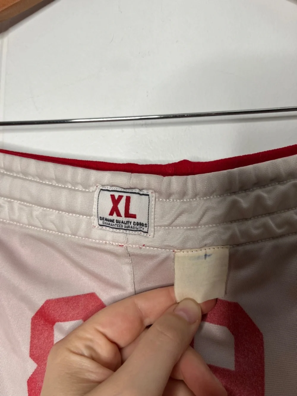 Vintage Y2K Abercrombie Red Drawstring Basketball Shorts Reversible Spellout XL